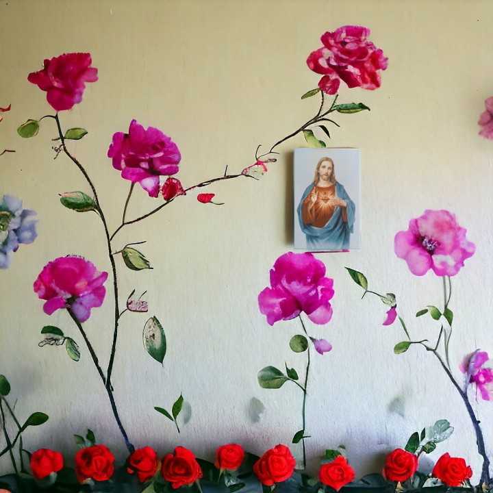 Sagrado Corazón de Jesús Imagen en Azulejo 20x30 cm