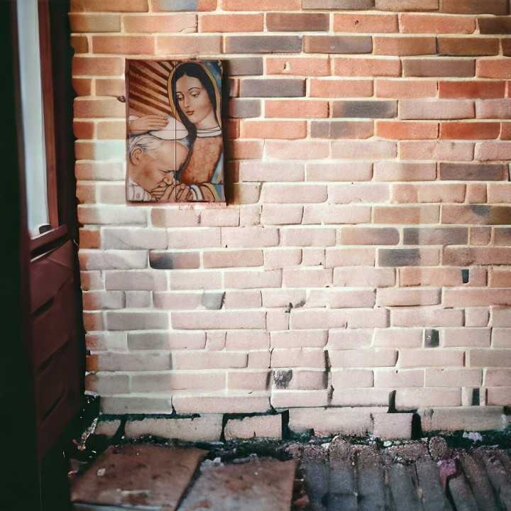 Virgen de Guadalupe y Juan Pablo II Imagen en azulejo 40x60 cm - Cocemex