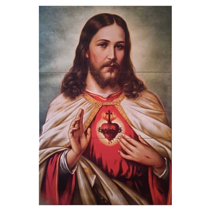 Sagrado Corazón de Jesús Imagen 60x90 cm en azulejo Tiles 2000