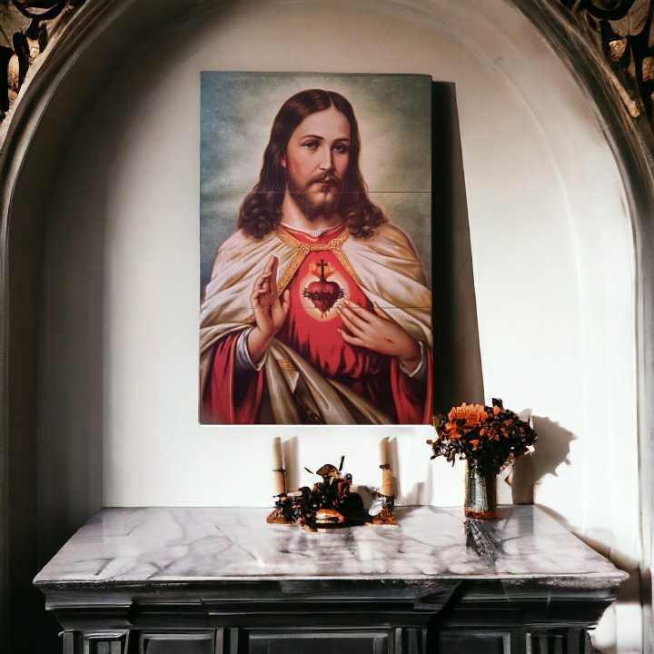 Sagrado Corazón de Jesús Imagen 60x90 cm en azulejo - Tiles 2000
