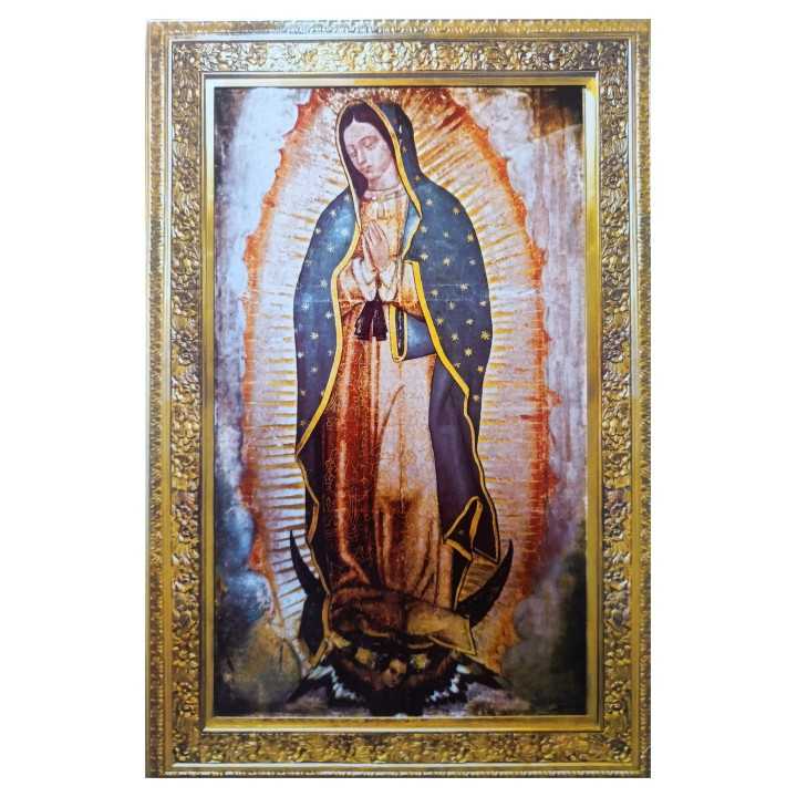 Virgen de Guadalupe Marco Dorado Imagen en Azulejo 20x30 cm Sigalta