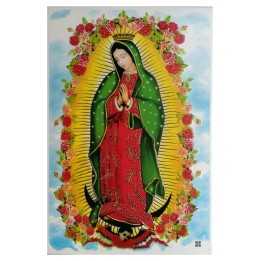Imagen de la Virgen de Guadalupe en Azulejo Modelo Rosas