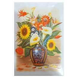 Imagen de Jarrón con Flores Decorado para cocina Azulejos
