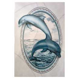 Imagen de delfines en azulejo 20x30 cm decoración para baño