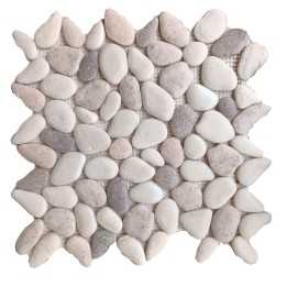 Malla decorativa y tapete Piedras blancas 27x27 cm