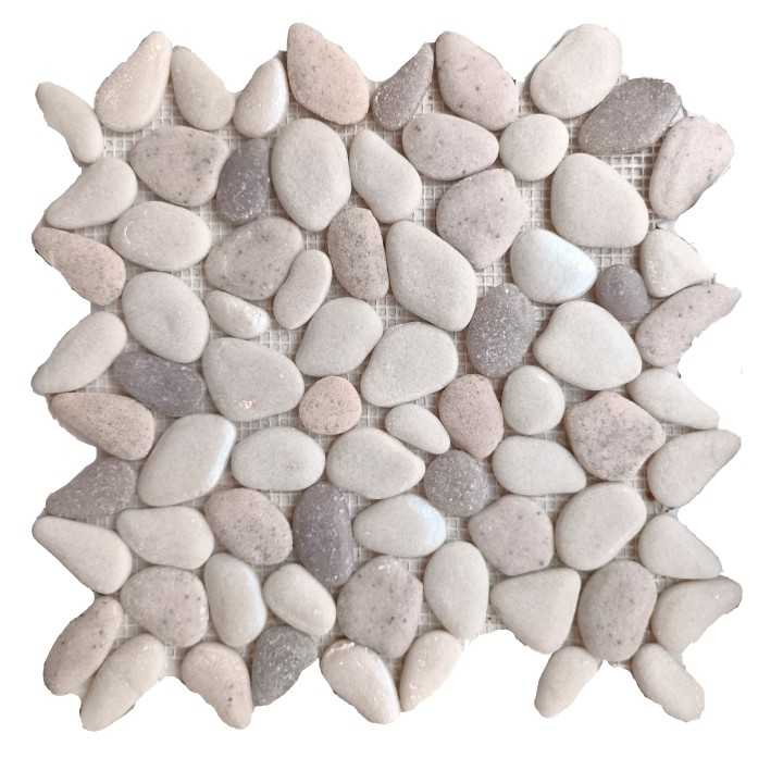 Malla decorativa y tapete Piedras blancas 27x27 cm