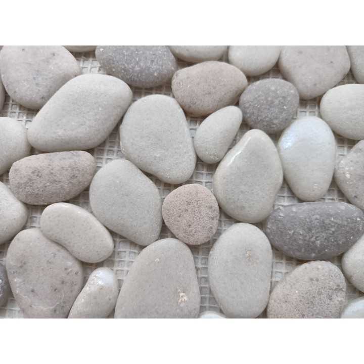 Malla decorativa y tapete Piedras blancas 27x27 cm - Alcesa