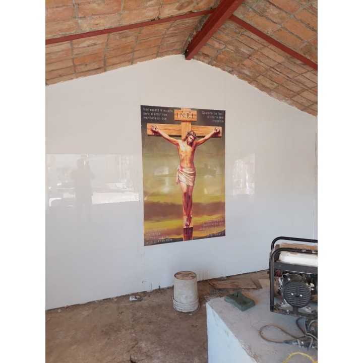 Cuadro Cristo Crucificado con frases 1.2x1.8 m azulejo