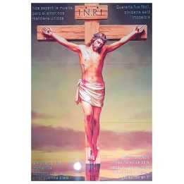 Cuadro Cristo Crucificado con frases 1.2x1.8 m azulejo