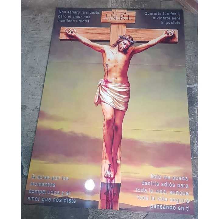Cuadro Cristo Crucificado con frases 1.2x1.8 m azulejo