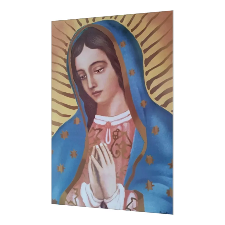 Virgen de Guadalupe Modelo Rayos Medio Busto Imagen en Azulejo