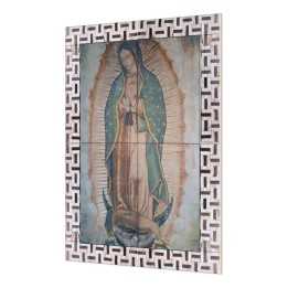 Virgen de Guadalupe con Cenefa Beige y Dorada 44x64 cm
