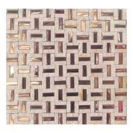 Malla decorativa mármol beige y decorados dorados 30x30 cm
