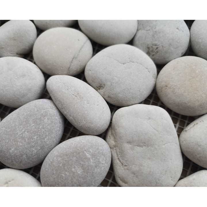 Piedra blanca en malla 29x29 cm para piso o pared