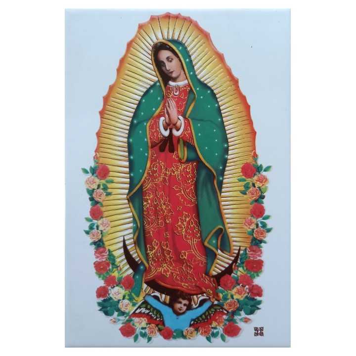 Imagen de la Virgen de Guadalupe en Azulejo Modelo Rosas II