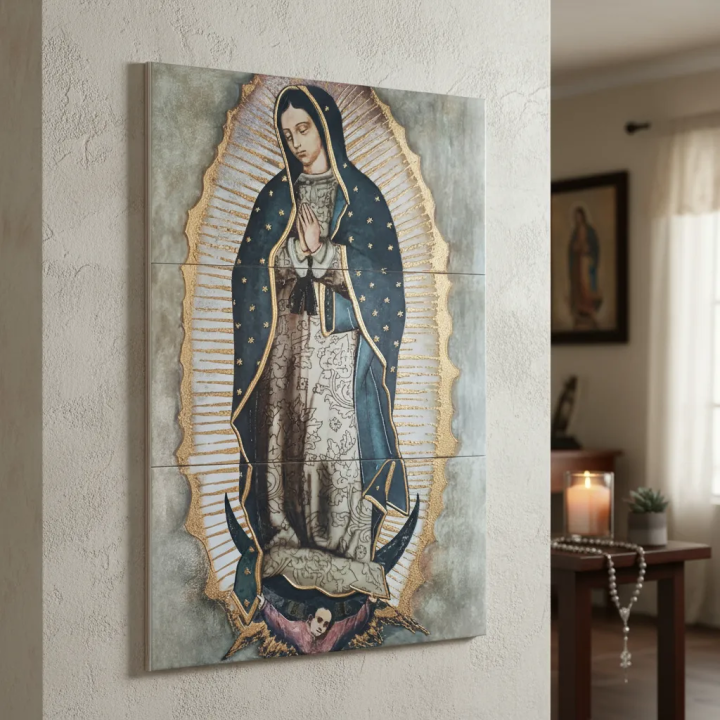 Virgen de Guadalupe Mural 60x90 cm en Azulejo - Tiles 2000
