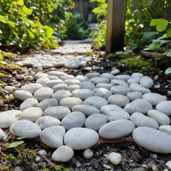 Piedra blanca en malla 29x29 cm para piso o pared