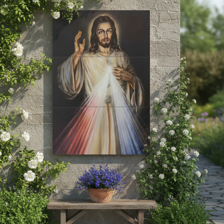 Divina Misericordia Imagen 60x90 cm en azulejo - Tiles 2000