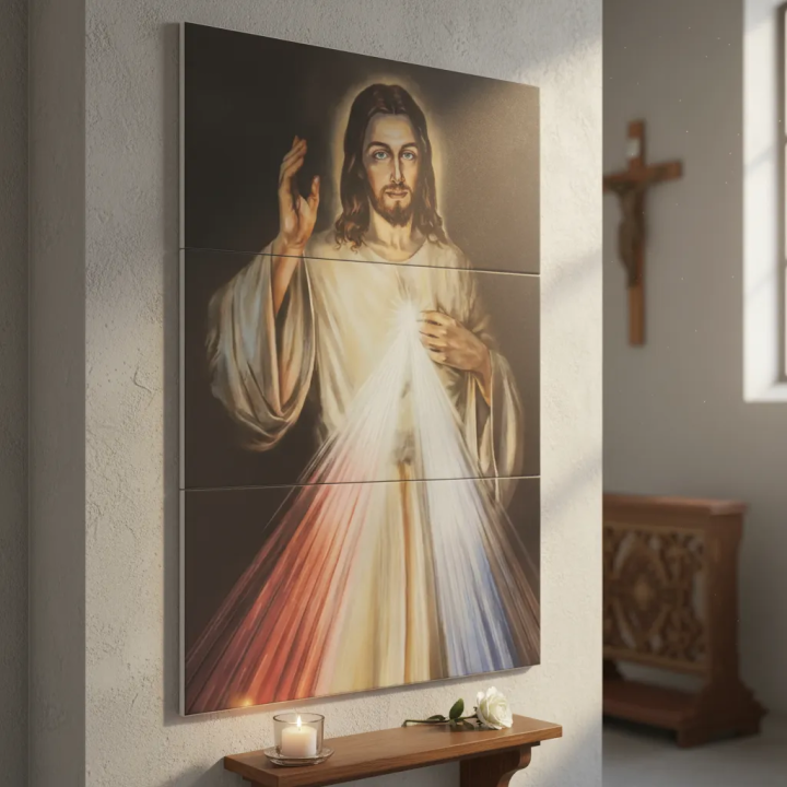 Divina Misericordia Imagen 60x90 cm en azulejo - Tiles 2000