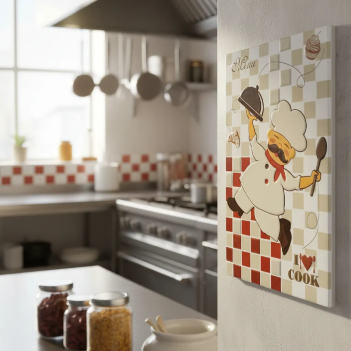 Chefsito Decorado Para Cocina Imagen En Azulejo 20x30cm - Cocemex