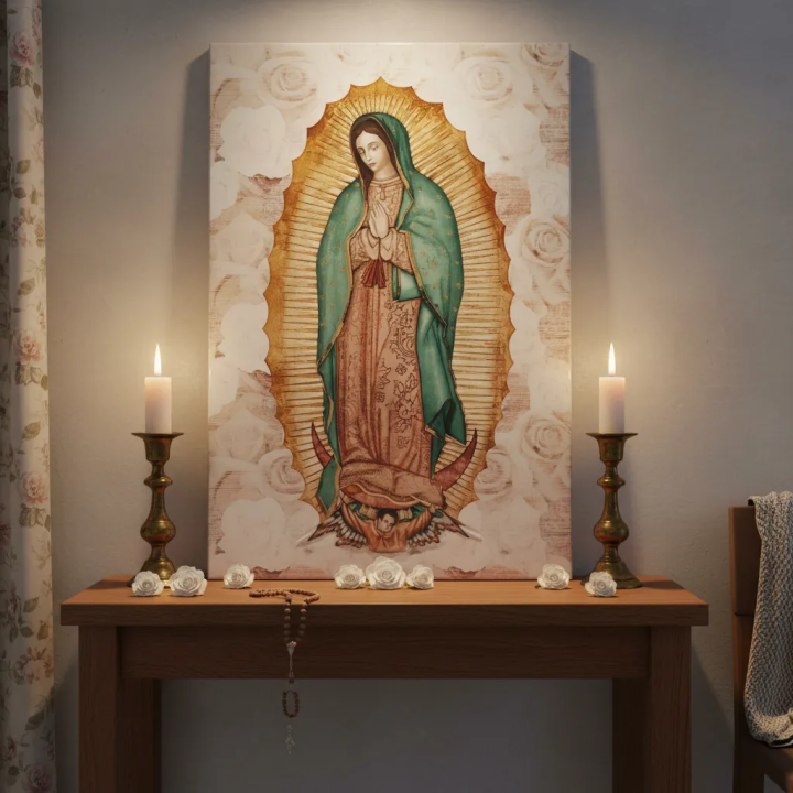 Virgen de Guadalupe Imagen en Azulejo 35x50 cm