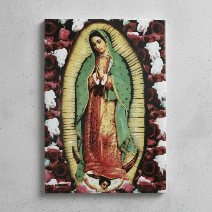 Virgen de Guadalupe Rosas Imagen en azulejo 20x30 cm - Miraflores