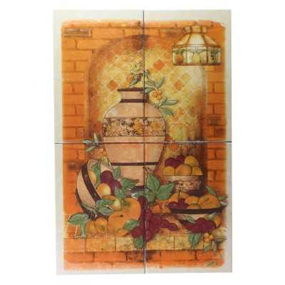 Mural de azulejo para cocina jarron con frutas 40x60cm - 