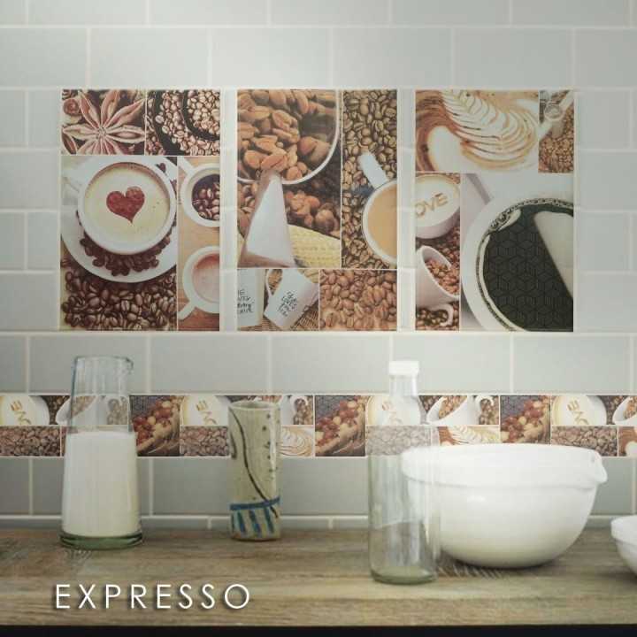 Café Express 3 Azulejo Decorado 20x30 cm - Alcesa