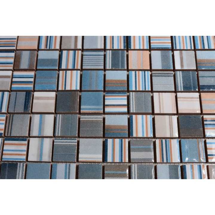 Malla Cerámica Decorativa Odin Azul 30x30cm Alcesa