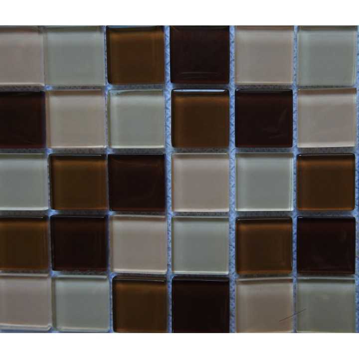 Malla decorativa color beige y café para muro 30x30 cm - Alcesa