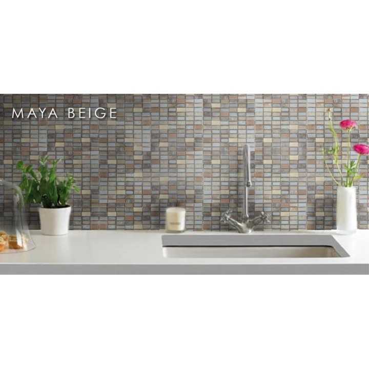 Malla decorativa para pared Maya beige 30x30 cm Alcesa - Alcesa