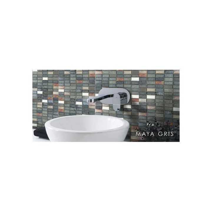 Malla decorativa para pared Maya gris 30x30 cm Alcesa - Alcesa