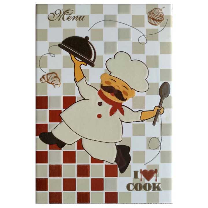 Chefsito Decorado Para Cocina Imagen En Azulejo 20x30cm - Cocemex