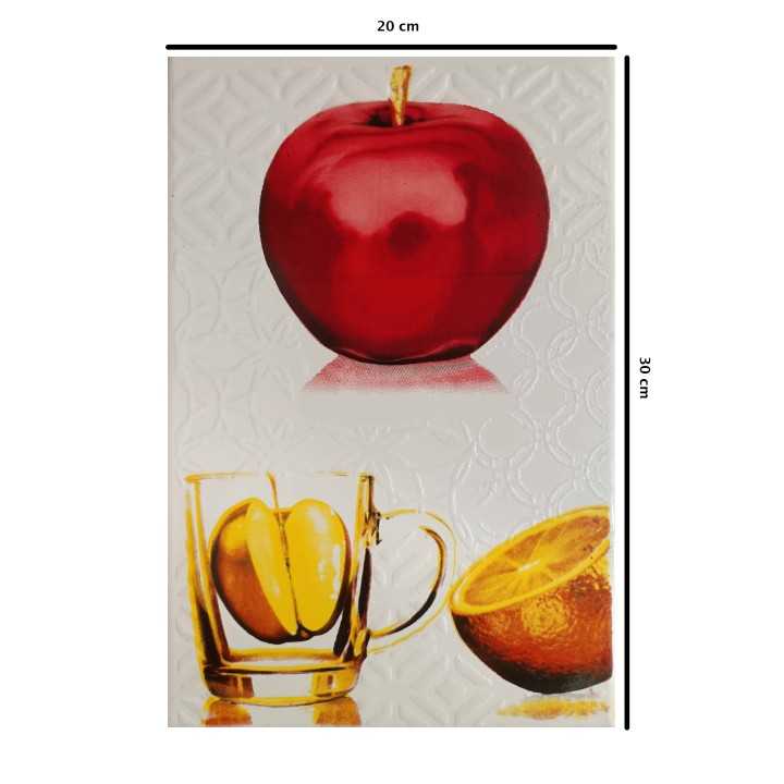 Azulejo decorado para cocina diseño manzana 20x30 cm - Miraflores