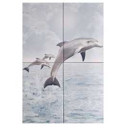 Imagen delfines mural en azulejo 40x60 cm - Cocemex