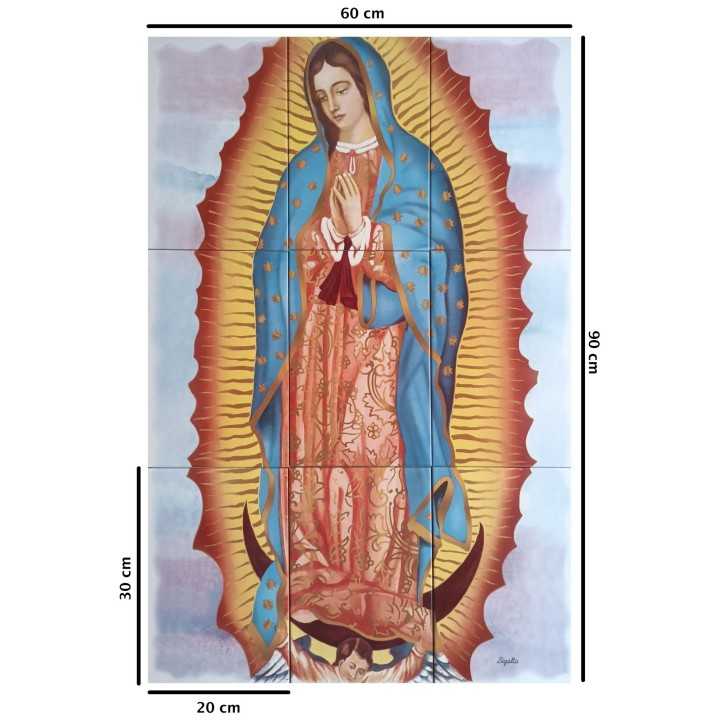 Virgen de Guadalupe Imagen 60x90 cm en azulejos - Sigalta