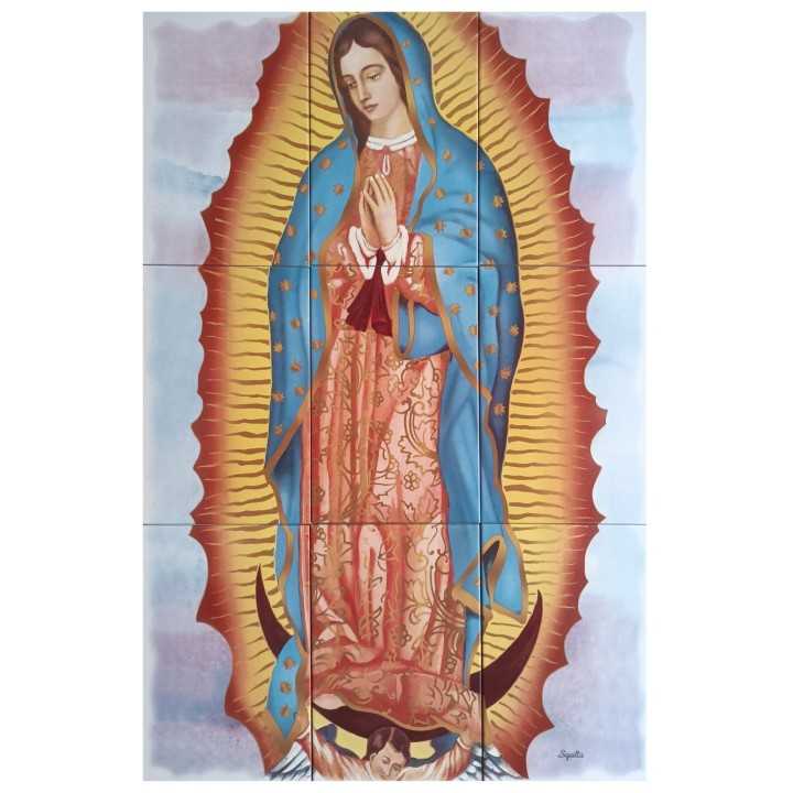 Virgen de Guadalupe Imagen 60x90 cm en azulejos - Sigalta