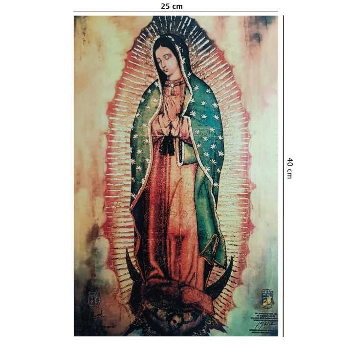 Virgen de Guadalupe Imagen 25x40 cm en azulejo - Azulejos Decorados Especiales