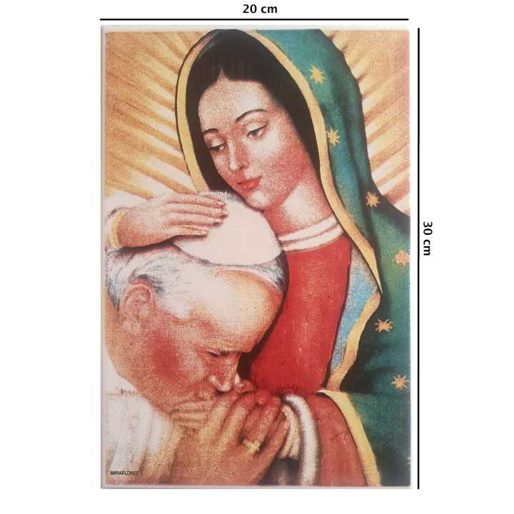 Juan Pablo Y Virgen De Guadalupe Imagen En Azulejo 20x30 Cm - Miraflores