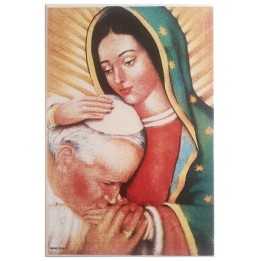 Juan Pablo Y Virgen De Guadalupe Imagen En Azulejo 20x30 Cm