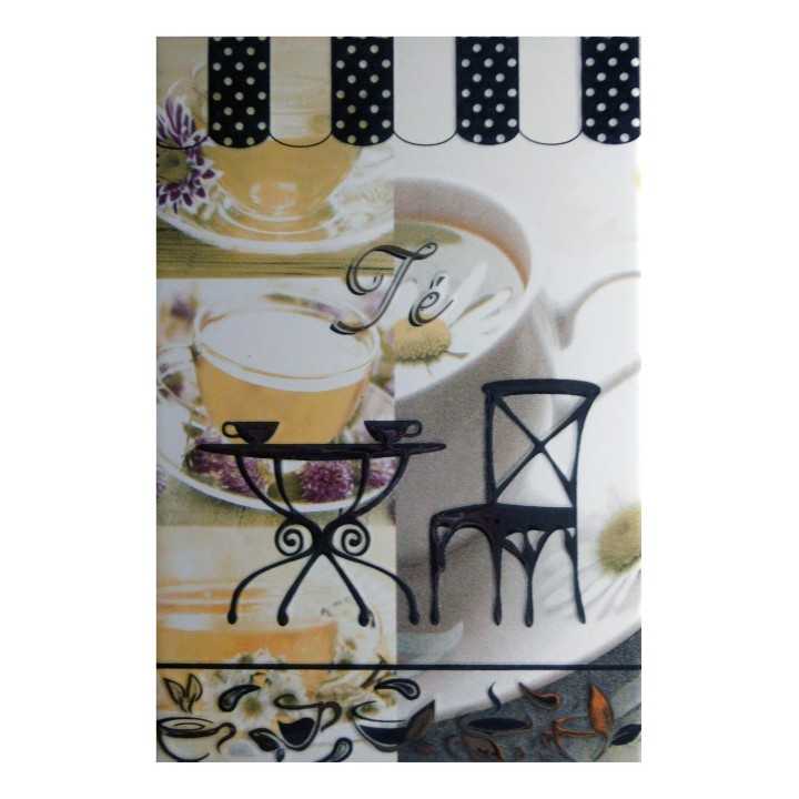 Azulejo Decorado Inserto Para Cocina Diseño Té 20x30 cm