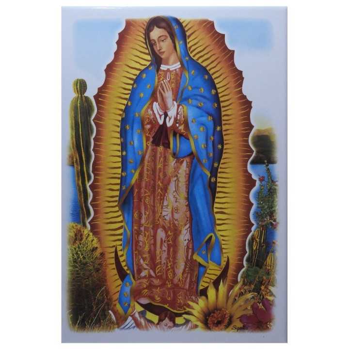 Virgen de Guadalupe Mod Cactus Imagen en azulejo 20x30 cm - Sigalta