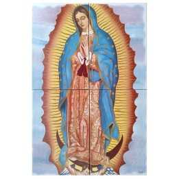 Virgen de Guadalupe Rayos Imagen en azulejos (40x60 cm)