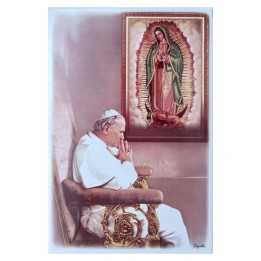 Virgen de Guadalupe y el Papa Juan Pablo II Imagen en azulejo 20x30 cm
