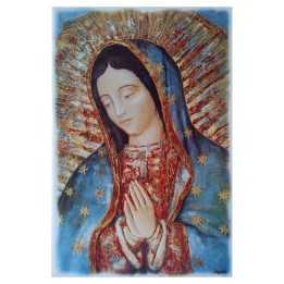 Virgen de Guadalupe Imagen 20x30 cm en Azulejo Modelo Reyna Marca Sigalta