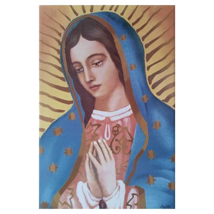 Virgen de Guadalupe Imagen 20x30 cm en Azulejo Mod. Rayos Marca Sigalta
