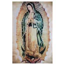 Nuestra Señora de Guadalupe Imagen en Azulejo Nubes Amarillas