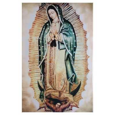 Nuestra Señora de Guadalupe Imagen en Azulejo Nubes Amarillas